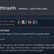 A Steam user reviews the game Cult of the Lamb.